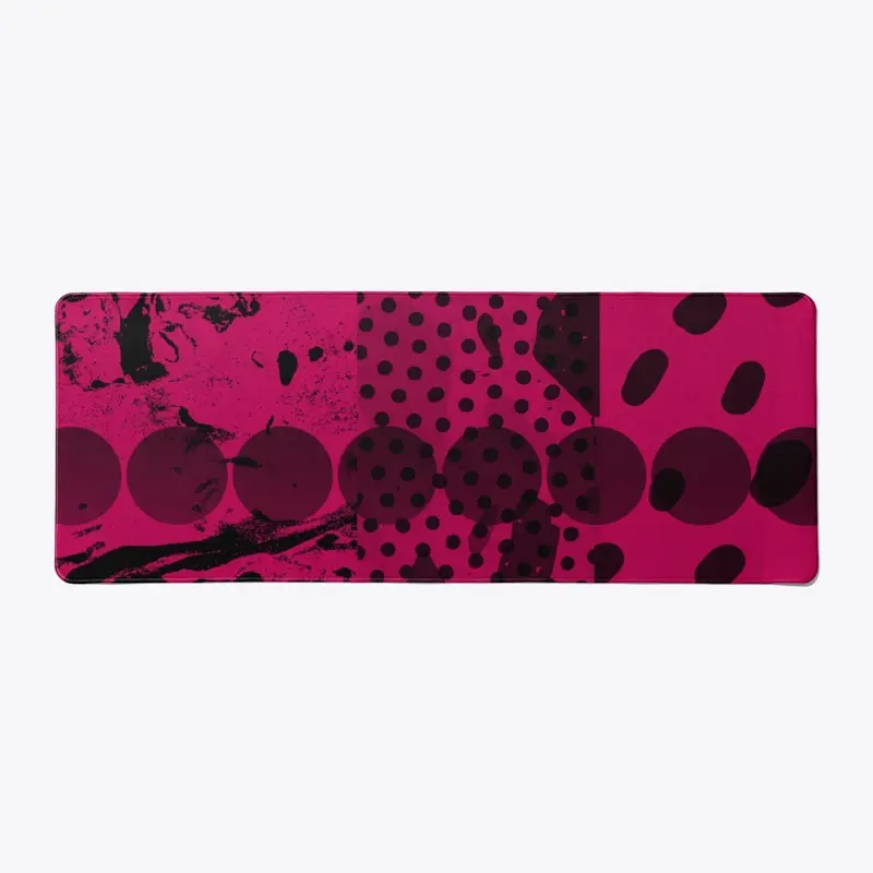 Pink Blk Paint Splatter Abstract