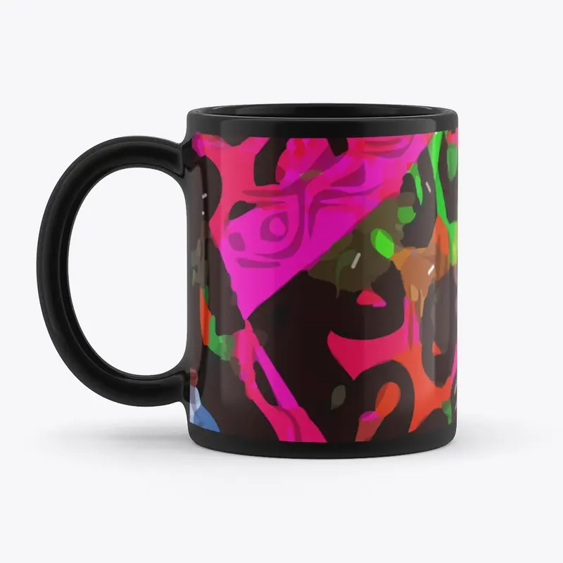 Pink Black Cheetah Abstract 