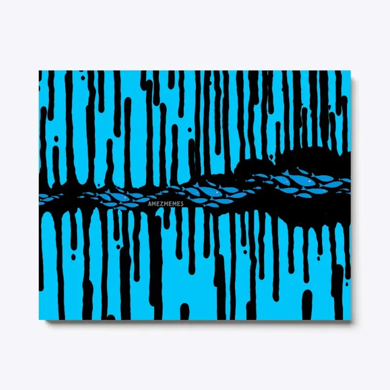 Blue and Black paint dripping