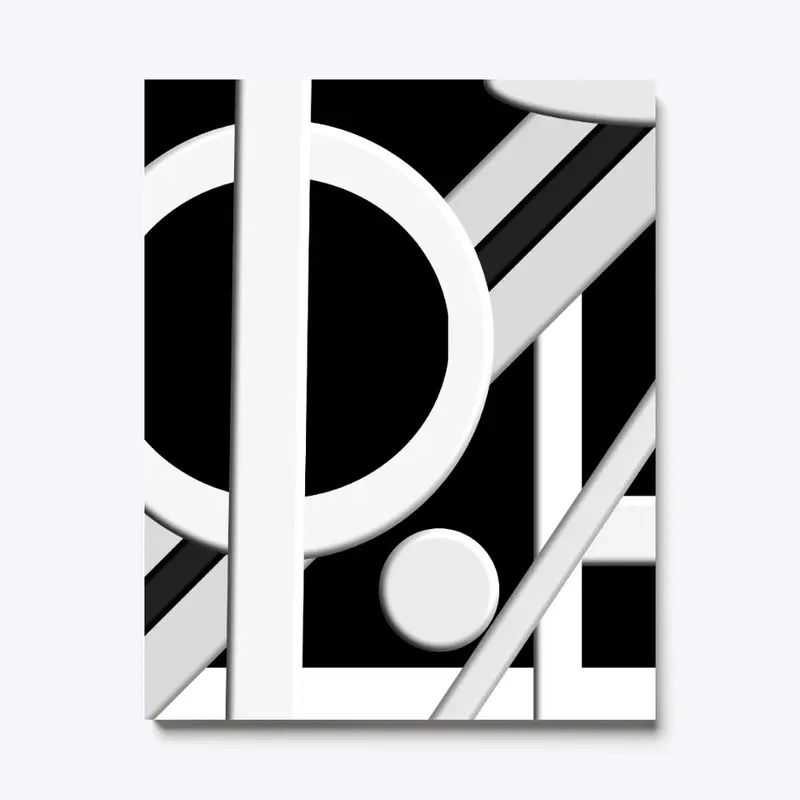 Black and White 3D Geometric 